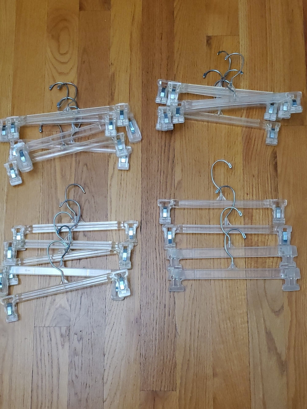 Lot 19 Clear Plastic Clip Vintage Hangers